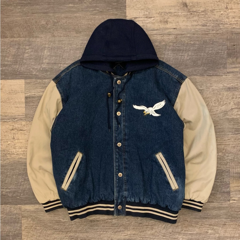 Vintage 1990s Philadelphia Eagles Saquon Barkley Hand Painted Kelly Green Jacket